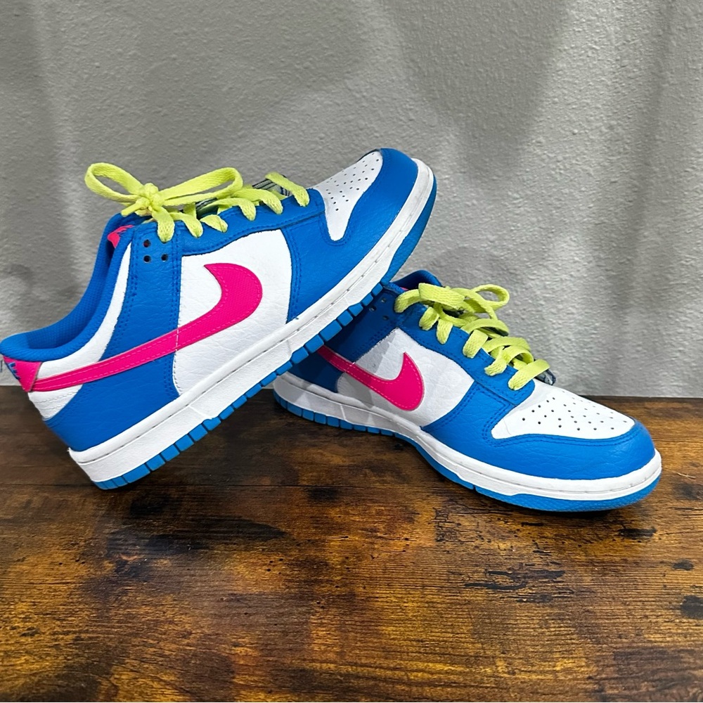 NEW YEAR SALE 20% OFF Nike Kids Blue and Pink NIKE DUNKS worn once